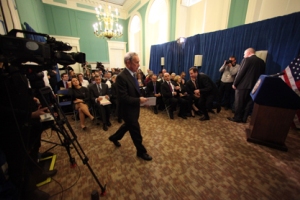 Mayor Michael Bloomberg laid out his FY2013 preliminary budget on Feb. 2 with a call for “real pension reform.” (Edward Reed photo)