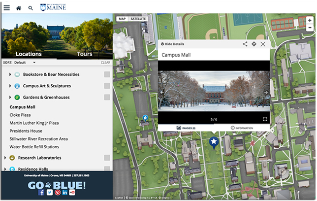 University of Maine interactive campus map