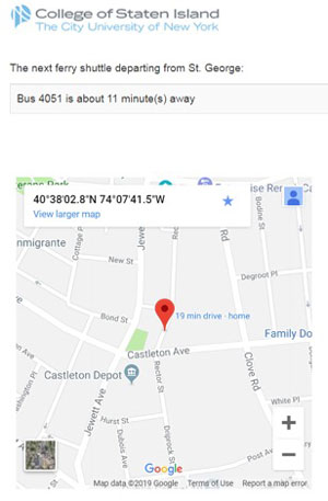 Web Display of Shuttle Bus Information