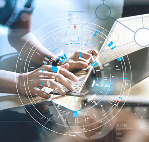 closeup of person typing on laptop