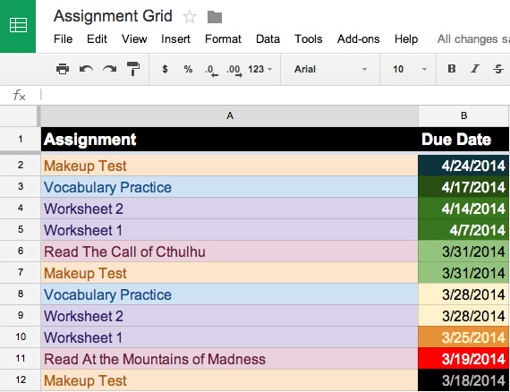 Google sheets conditional formatting date options