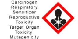 The GHS classification and labeling system for chemicals uses this symbol to denote carcinogenic substances.
