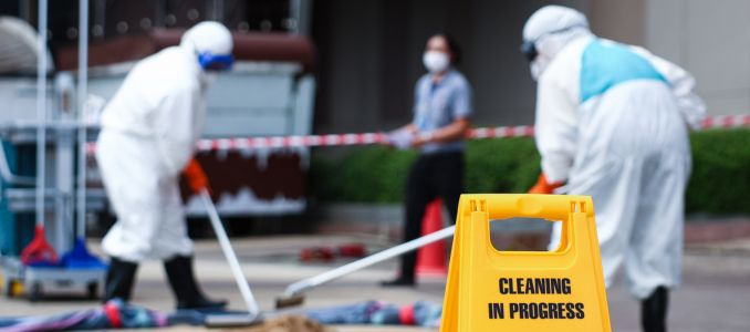 Area Closed Warning Sign for Chemical Spill Clean-up