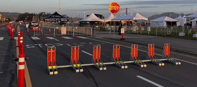 Temporary traffic control setup