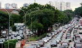 This Voice of Russia photo shows a typical traffic jam in the city. New Mayor Sergei Sobyanin said the answers are more parking places, developing public transport, and road construction.