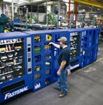 The FAST 5000s are an offering of FAST (Fastenal Automated Supply Technology) Solutions™. They are stocked for the customers with a selection of PPE and other frequently used work items.