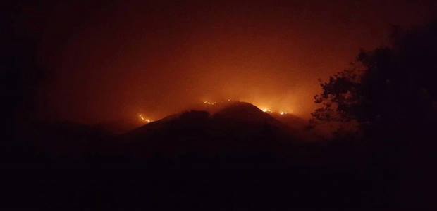 This Cal Fire photo shows some of the Soberanes Fire near Big Sur, which had grown to about 77,000 acres and was only 60 percent contained as of Wednesday afternoon.