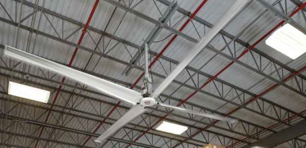 HVLS fans are gaining recognition as an efficient way of improving air movement, reducing heat stress, lowering energy costs, and creating a better overall environment. (Rite-Hite photo) 