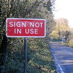 sign not in use