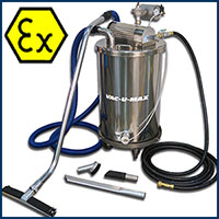 Full Range of Combustible Dust Vacs – ATEX Certified, Air Driven