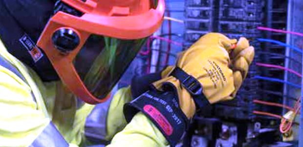 Gloves and other rubber insulating products must be permanently marked to indicate the voltage class, and the gloves and sleeves must also have a color-coded label identifying the voltage class. (Saf-T-Gard International, Inc. photo)