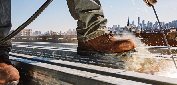 When toe protection is needed, a safer approach for everyone in an industrial setting is to wear ASTM F2413-17 conforming shoes. (Red Wing Shoe Company photo)