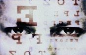 An image of eyes with letters.