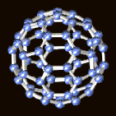 A 3D image of a buckyball nanoparticle.