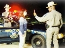 an officer administers a nighttime sobriety test