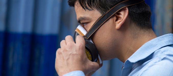 Young Worker Wearing Face Mask