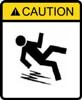 A sign warning of slip hazards