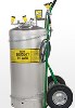 This Encon Safety portable, 37-gallon pressurized wash station includes both eyewash and a drench hose.