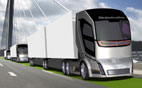 Concept Truck 2020 envisions nose-to-tail long-haul heavy trucks on dedicated freeways.
