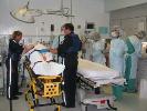 An image of a patient being tranferred to a trauma center.