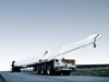 This LM Wind Power photo shows a truck in Denmark moving what the company claims is the longest mass-produced wind turbine blade in the world, the LM 61.5 P.