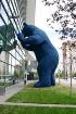 The 40-foot Big Blue Bear outside the Colorado Convention Center in downtown Denver is the brainchild of Denver sculptor Lawrence Argent. 