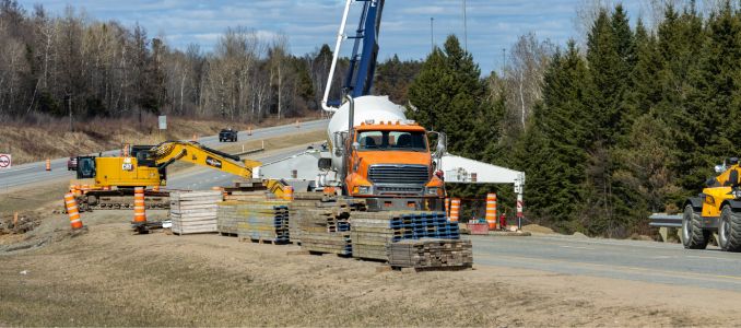Roadside construction site