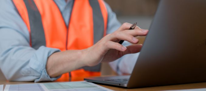 Professional working on laptop