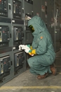 Workers exposed to conditions that pose a risk for serious, sometimes fatal injuries from arc flash require proper FR garments while in the danger zone. (Square D Services photo)