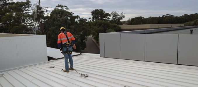 Roofer Wearing Fall PPE