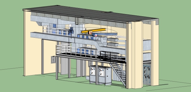 This is an architectural drawing of the new NIST "intelligent agents" lab for developing and testing more efficient building control systems. (Kikkeri/NIST image)