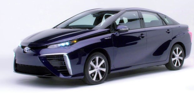 The Toyota Mirai is equipped with a nickel metal hydride hybrid battery, two carbon fiber-reinforced hydrogen tanks with safety shut-off valves, and a hydrogen monitoring system with leak detection sensors. (Toyota photo)