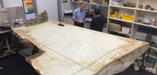 Malaysian and Australian investigators examined a piece of MH370 aircraft debris found on Pemba Island off the coast of Tanzania in this ATSB file photo.