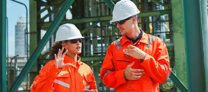 Workers in PPE