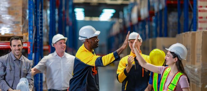 Safety Workers Giving a High Five