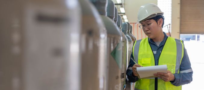 Inspector conducting safety audit