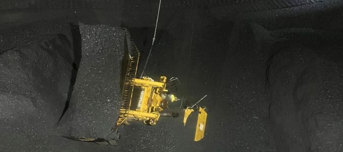 Bulldozer Stuck in Coal Mine Collapse