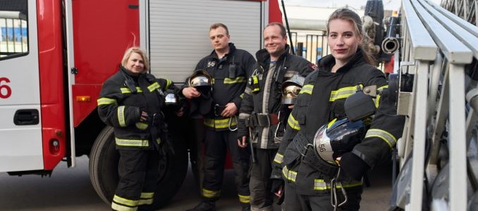 Female Firefighter  Wearing PPE