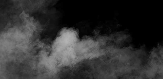 black background with white vapors