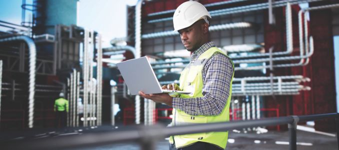 Safety Worker with Tablet