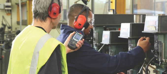 Employees Wearing Noise Reduction PPE