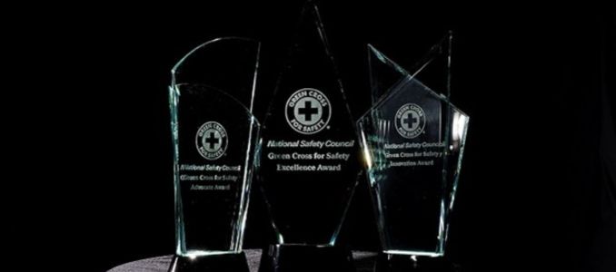 NSC Glass Trophies on Black Background