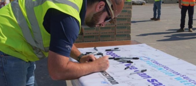 Construction Worker Signs Mental Health Banner