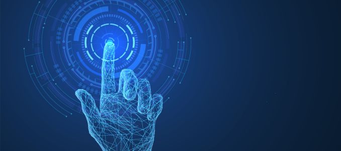 AI Hand with Circle of Data