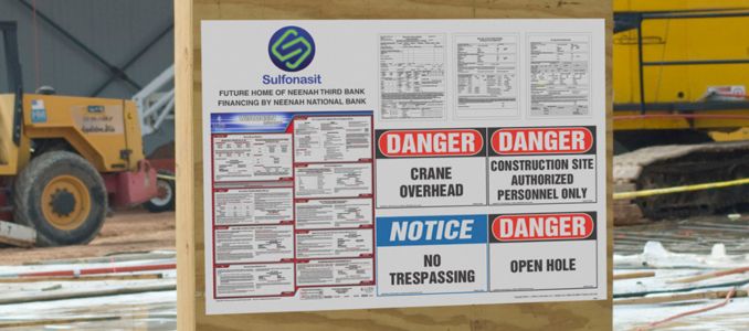 Construction site safety poster