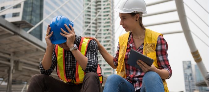 Worker Being Comforted