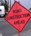 road construction ahead sign