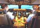 instrument displays in a jetliners cockpit