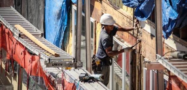 This photo taken at Normandy Beach, N.J., on Sept. 4, 2013, 10 months after Hurricane Sandy made landfall, shows reconstruction work at an apartment complex that was severely damaged. (Photo by Rosanna Arias/FEMA)