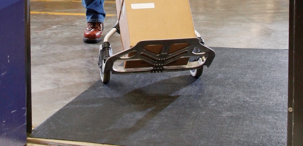 Note all transition areas on the floor plan and take pictures as a reminder of what floor surfaces are on each side of the transition. (New Pig Corp. photo)